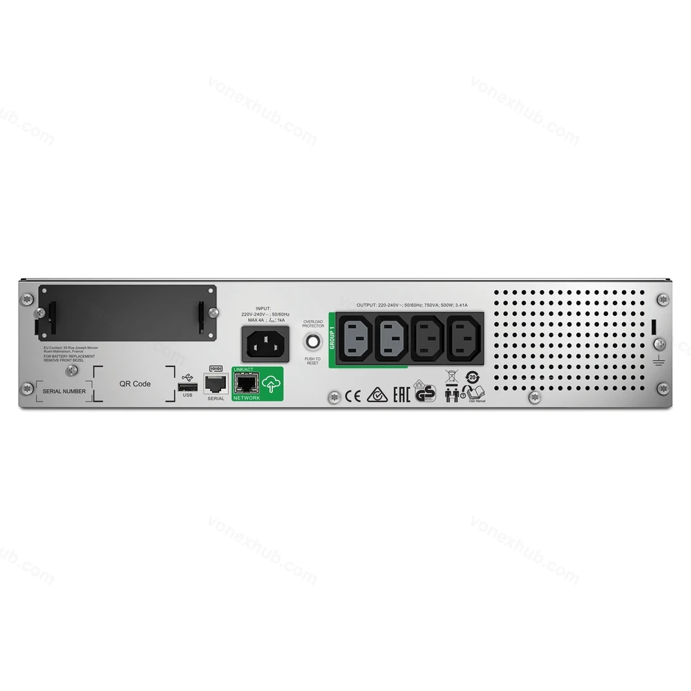 APC SMT750RMI2UC Rear Connectors