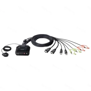 ATEN CS22H-AT 2-Port USB 4K HDMI Cable KVM Switch with Remote Port Selector