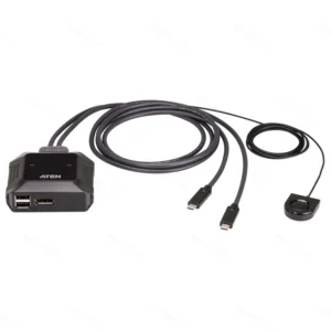 ATEN US3312-AT 2-Port 4K DisplayPort USB-C Cable KVM Switch with Remote Port Selector