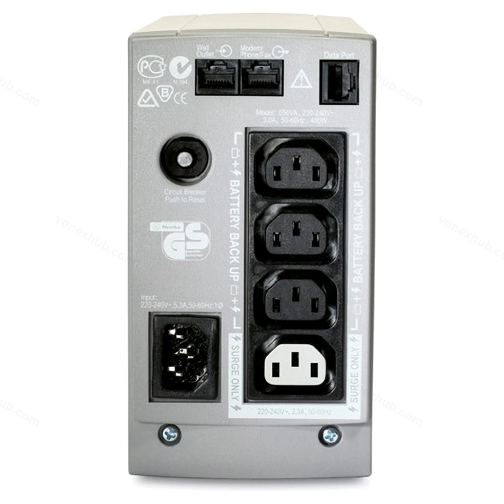 APC BK650-AS Rear Connectors