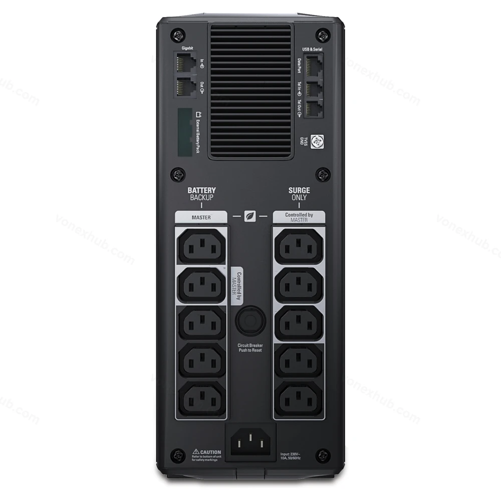 APC BR1500GI Rear Connectors