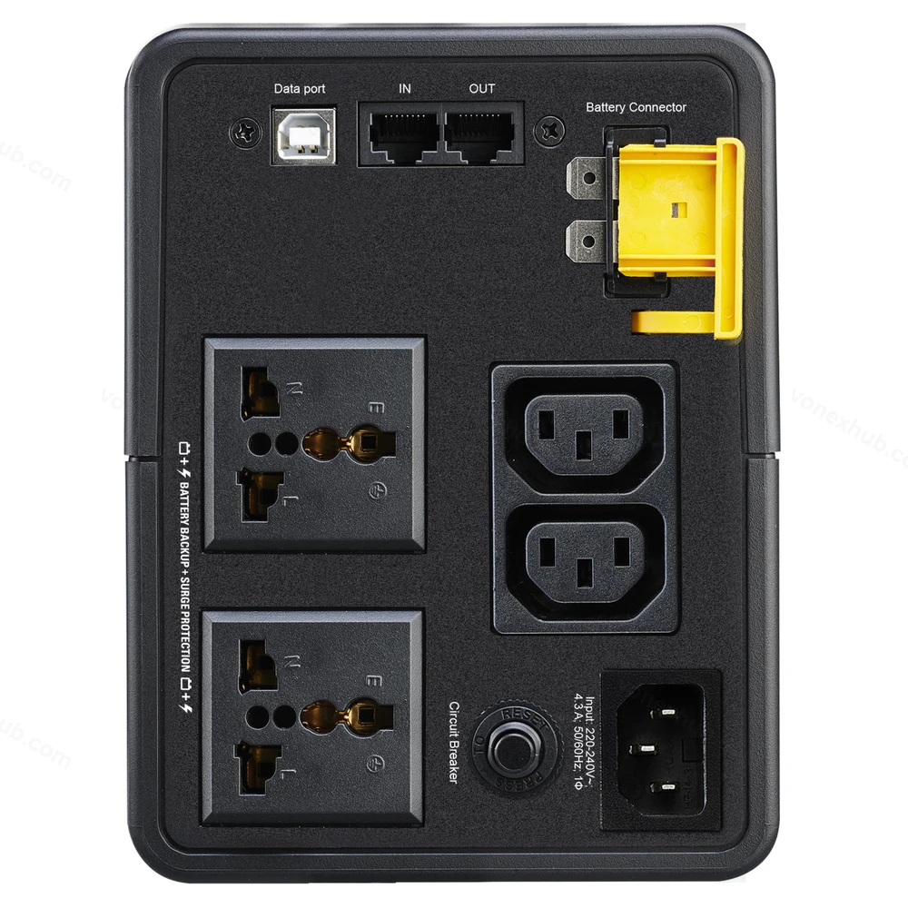 APC BX950MI-MS Rear Connectors