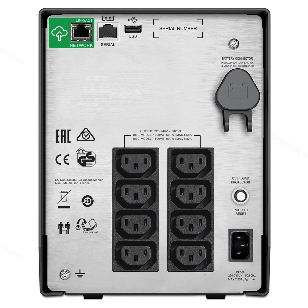 APC SMC1000IC Rear Connectors