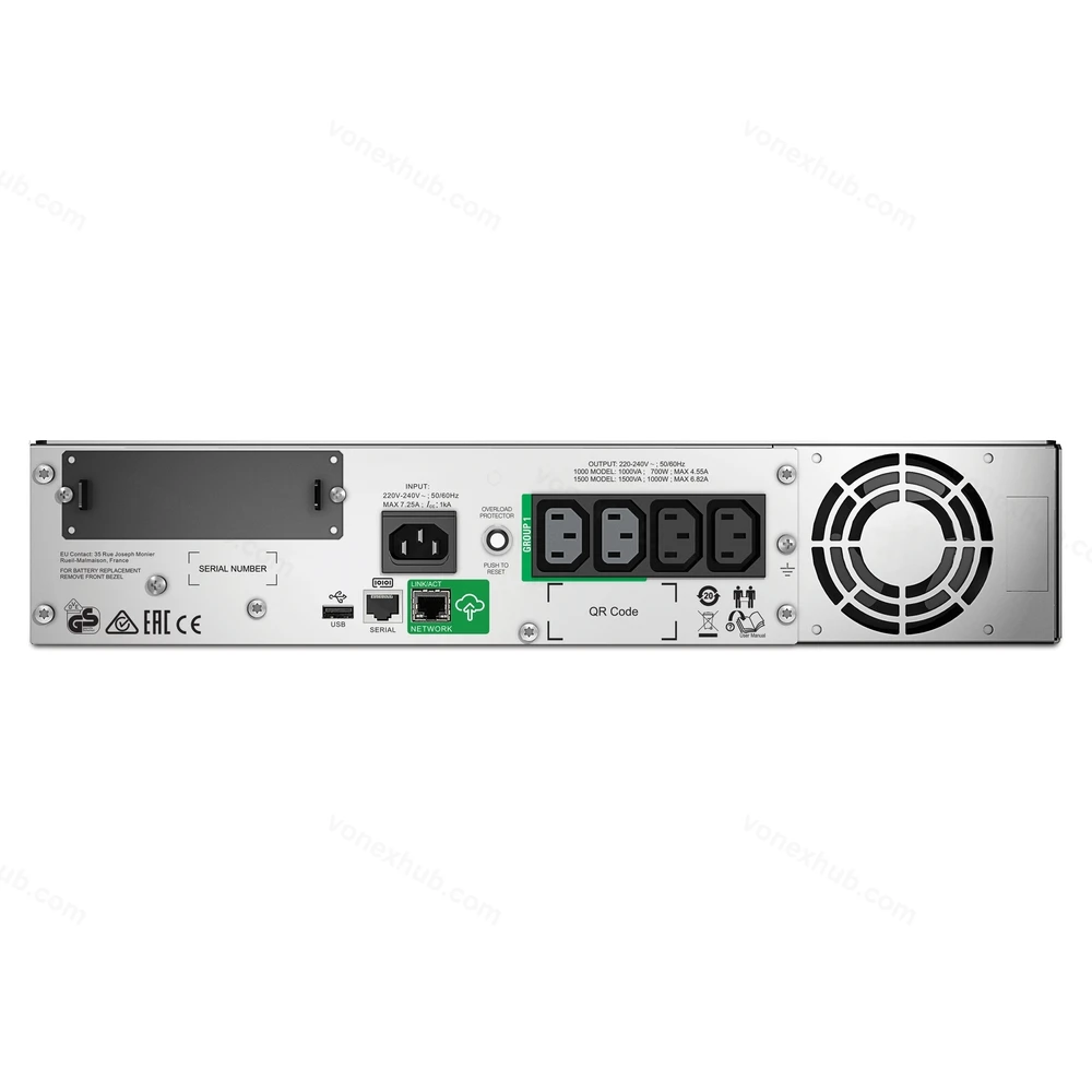 APC SMT1500RMI2UC Rear Connectors