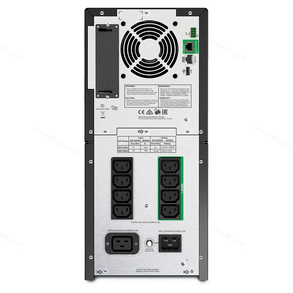 APC SMT2200IC Rear Connectors