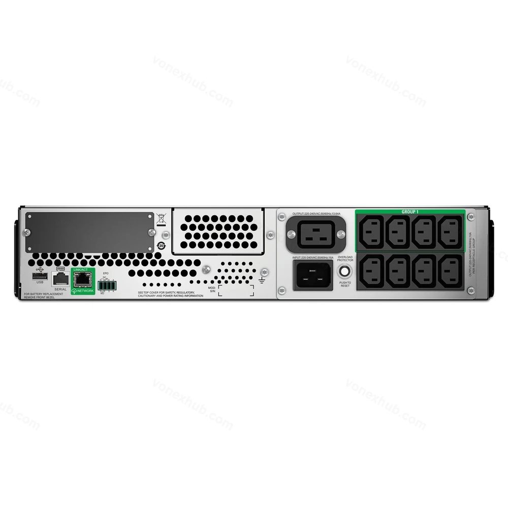 APC SMT3000RMI2UC Rear Connectors