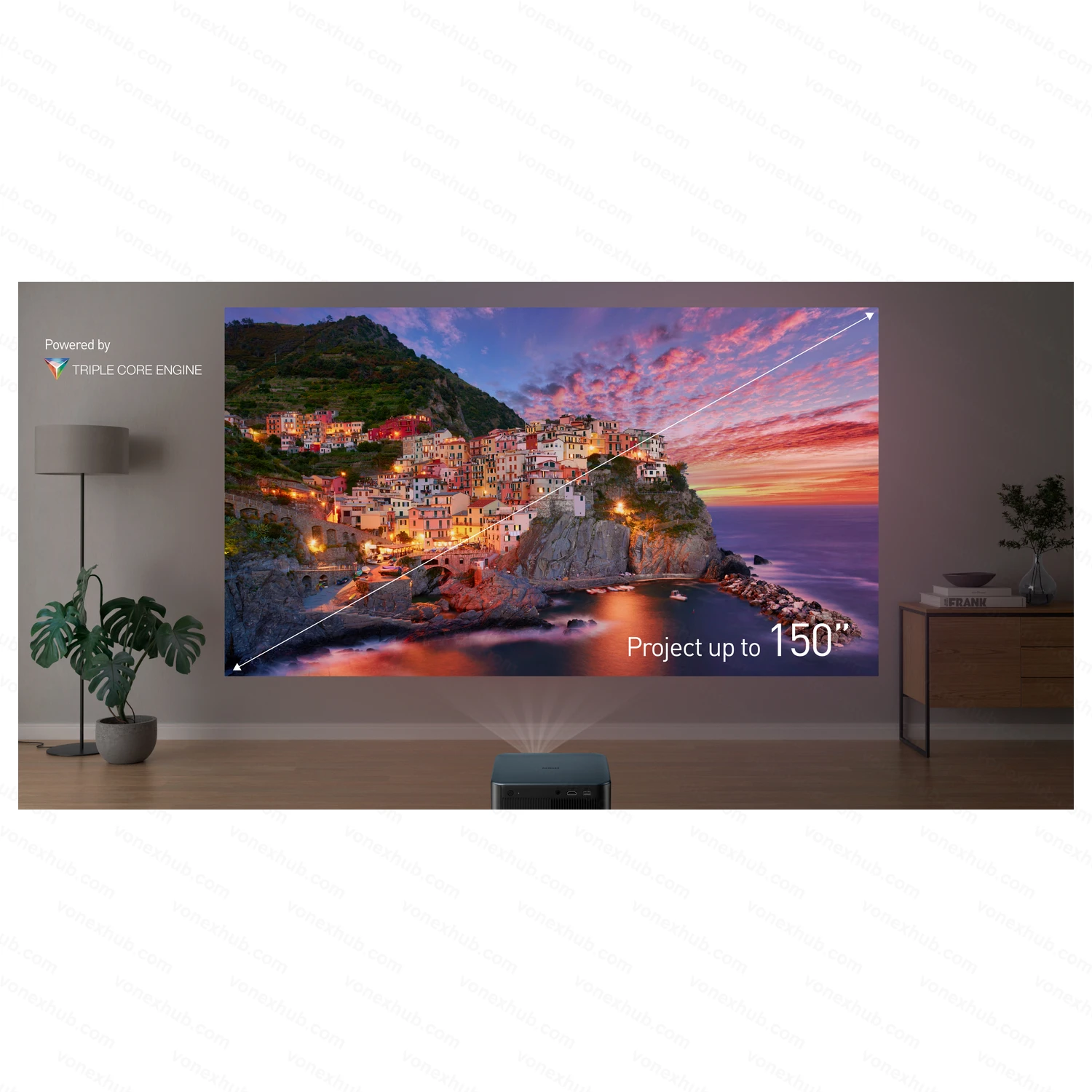 Epson EF-62N Projector Projecting up to 150 Inch Display