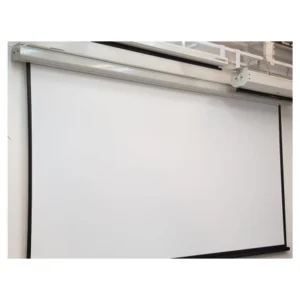 LAV Hariz Vista Motorized Projector Screen with flat vinyl surface, wall mounted